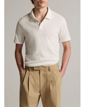 Vince Mesh-Knit Cotton-Blend Snap Polo Shirt - Natural