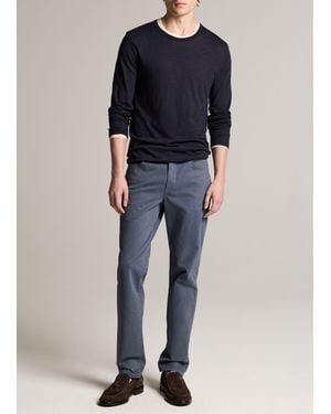 Vince Dylan Slim 5-Pocket Peached Stretch-Cotton Pant - Blue
