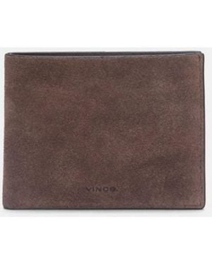 Vince Suede Bifold Wallet - Brown