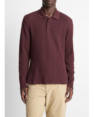 Vince Variegated Cotton Polo Shirt - Purple