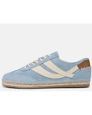Vince Oasis Suede & Leather Espadrille Trainer - Blue