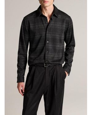 Vince Muted Plaid Button-Front Shirt - Black
