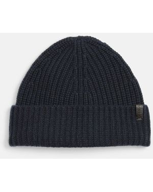Vince Cashmere Shaker-Stitch Beanie - Blue