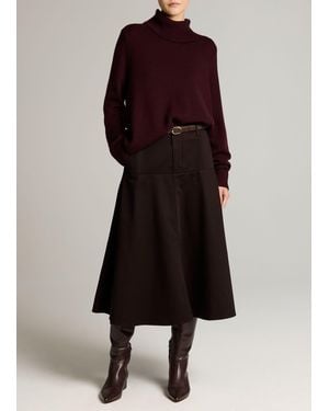 Vince Washed Cotton Twill Full Skirt - Multicolor