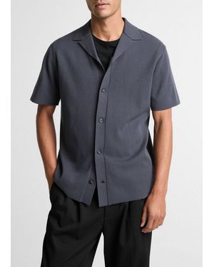 Vince Merino Wool Cabana Shirt - Grey