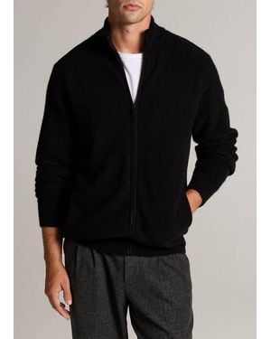 Vince Plush Cashmere Zip Cardigan - Black