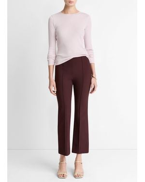 Vince Niki Mid-Rise Pintuck Crop Flare Pant - Red