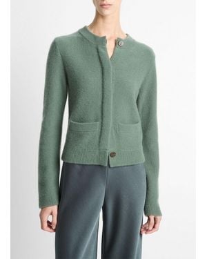 Vince Plush Cashmere Shrunken Cardigan - Green
