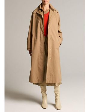 Vince Double-Collar Cotton-Blend Trench Coat - Natural