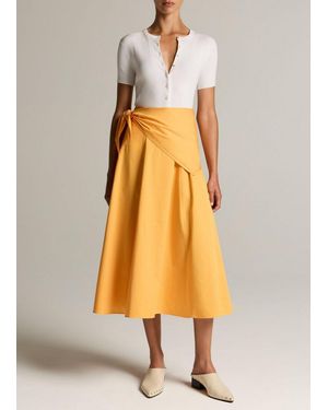 Vince Cotton Scarf-Tie Skirt - Yellow