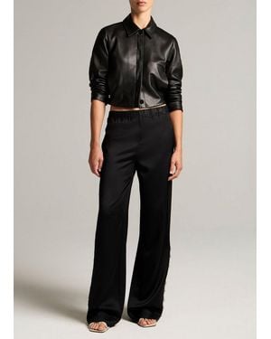 Vince Mid-Rise Lace-Trim Pull-On Pant - Black