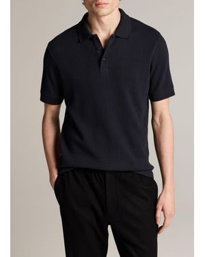 Vince Variegated Pima Cotton Polo Shirt - Blue