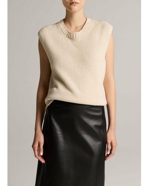 Vince Italian Cotton-Blend Asymmetric Sweater Vest - Black