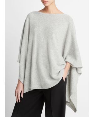 Vince Reverse-jersey Cashmere Boat-neck Poncho, Dove - Grey