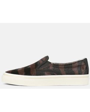 Vince Blair Animal-Print Calf Hair Sneaker - White