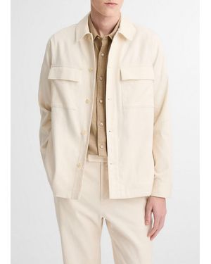 Vince Italian Linen-Cotton Chore Coat - Natural