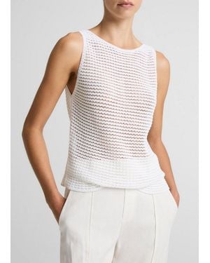 Vince Italian Cotton-Blend Cord Tank - White