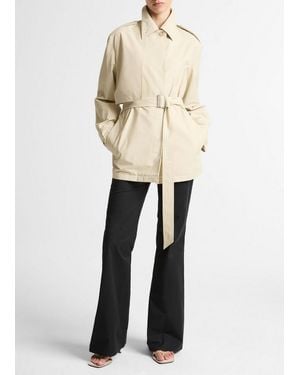 Vince Cotton-Blend Short Trench Coat - Natural