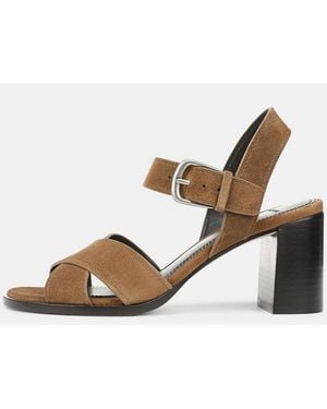 Vince Salma Suede Heeled Sandal - White