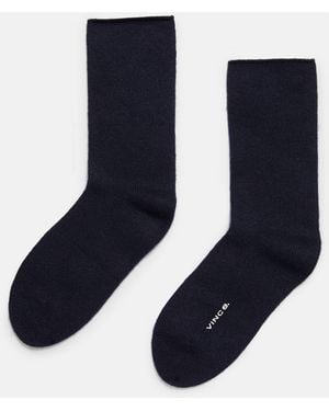 Vince Cashmere Jersey Short Sock, Blue, Size M/l