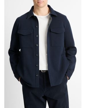 Vince Double-knit Pique Shirt Jacket - Blue