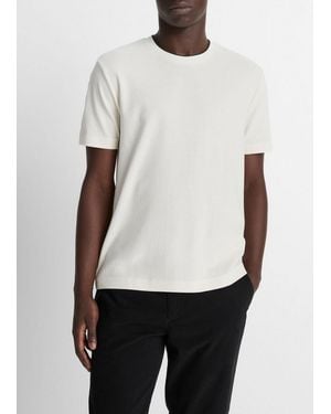 Vince Double-Neck Pima Cotton T-Shirt - White