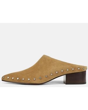 Vince August Studded Suede Mule - White