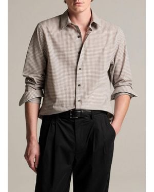 Vince Condor Plaid Cotton Button-Front Shirt - Natural