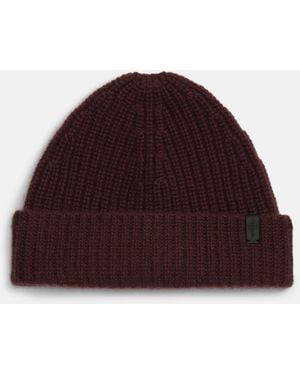 Vince Cashmere Shaker-Stitch Beanie - Brown