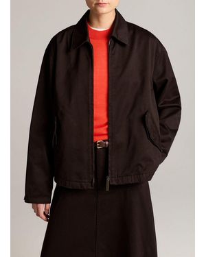 Vince Washed Cotton Twill Jacket - Black