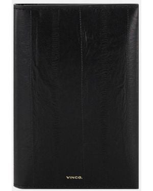 Vince Eel Leather Passport Case - Black
