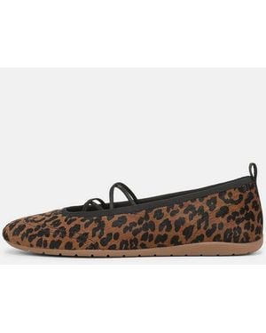 Vince Coralie Leopard-Print Calf Hair Ballet Sneaker - White