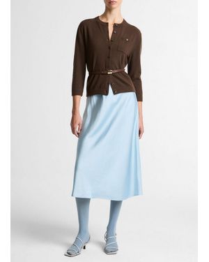 Vince Matte Satin Slip Skirt - White