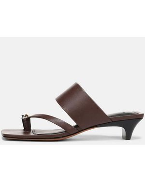 Vince Stacy Leather Heeled Toe-Ring Sandal - White