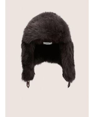 Vince Cashmere-Lined Shearling Trapper Hat - Black