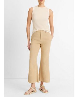 Vince Linen-Blend Crop Flare Trouser - Natural