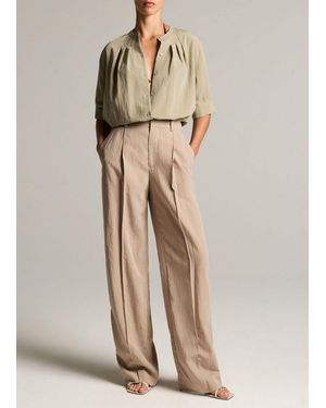 Vince High-Rise Pleated Trouser - Natural