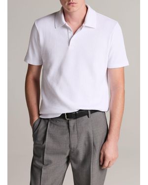 Vince Variegated Pima Cotton Polo Shirt - White