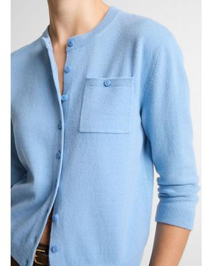 Vince Wool & Cashmere-Blend Pocket Cardigan - Blue