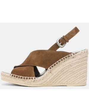 Vince Georgia Suede Espadrille Wedge Sandals - Natural