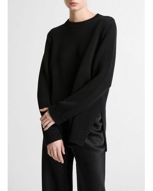 Vince Italian Cotton-Blend Tunic Sweater - Black