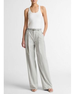 Vince Camille Cotton-Blend Wide-Leg Trouser - White