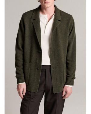 Vince Felted Wool-Cashmere Sweater Blazer - Green