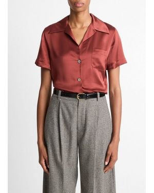 Vince Short Sleeve Button Down - Red
