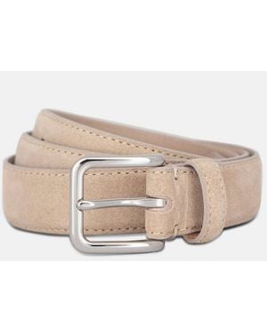 Vince 30Mm Stitched Suede Belt - Natural
