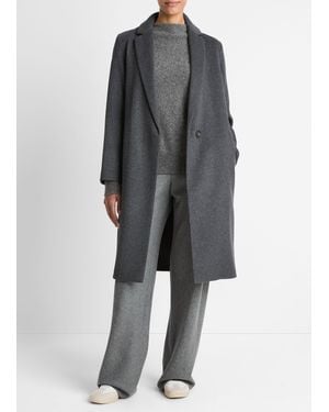 Vince Classic Straight Coat, Black, Size Xs