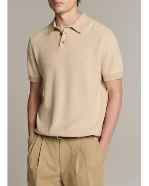 Vince Colourblock Feed-Stripe Cotton-Cashmere Polo Jumper - Natural
