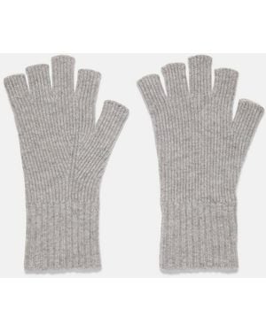 Vince Wool-cashmere Rib-knit Fingerless Glove, Grey
