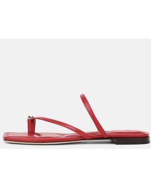 Vince Polli Leather Toe-Ring Sandal - White