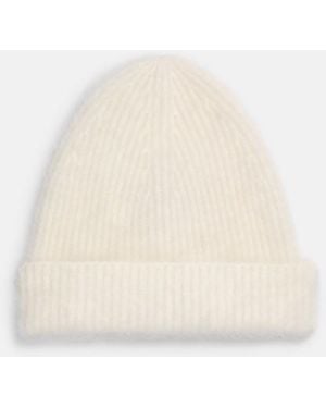 Vince Brushed Cashmere Beanie - White